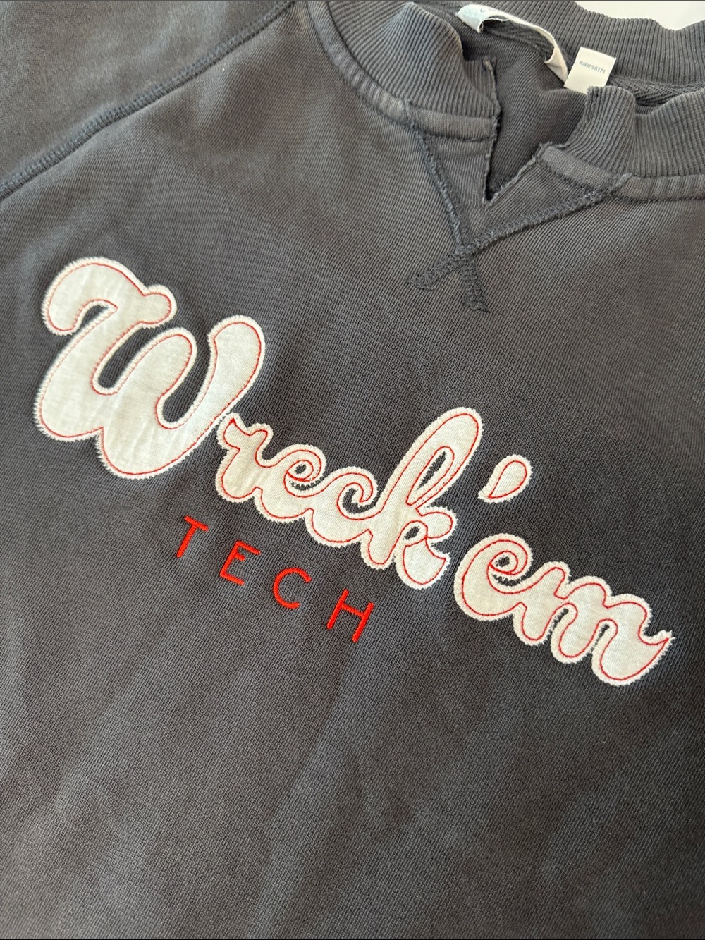 Camp David Wreck 'em Tech Dark Grey Crewneck Sweatshirt, Texas Tech University - Picture 8 of 15